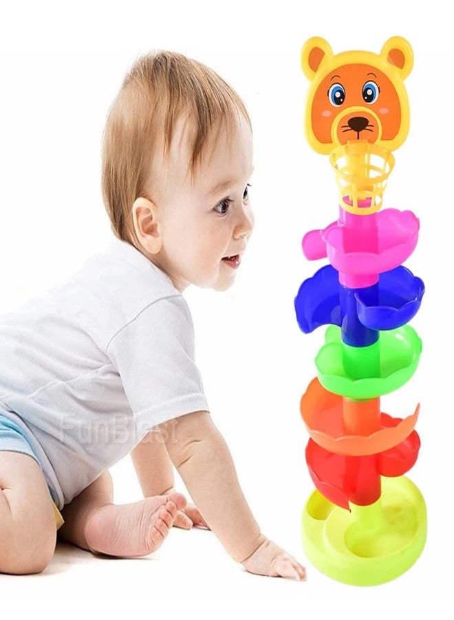 Drumstone (𝟏𝟎 𝐘𝐞𝐚𝐫𝐬 𝐖𝐚𝐫𝐫𝐚𝐧𝐭𝐲 5-Layer Ball Drop and Roll Swirling Tower - Colorful Plastic Stack Toy for Babies & Toddlers | Fun Educational Toy for Brain Development & Motor Skills - Image 1